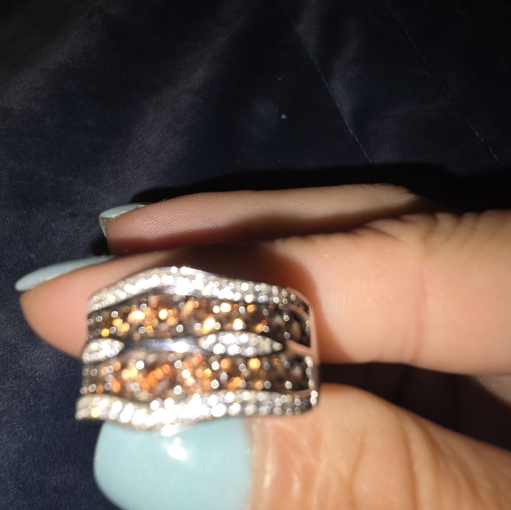 Sale Fine JewelryRING Size 9 Brown & White Details Wavy Retails $975! - Picture 8 of 10